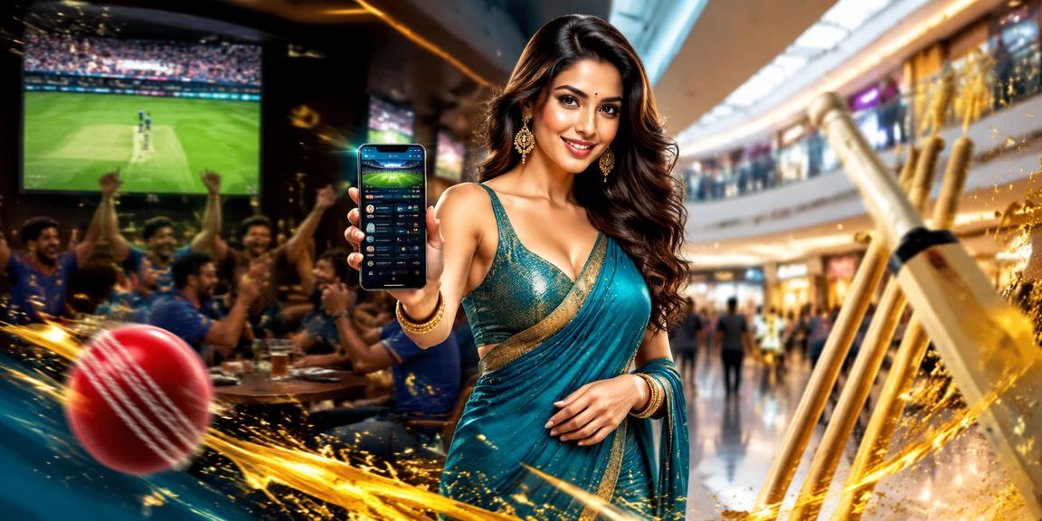 Woman celebrating cricket win on mobile sports betting app in India